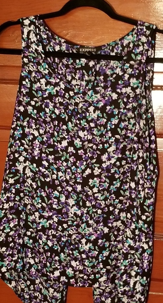 Express open back floral tank top